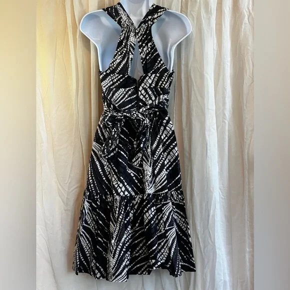 NWT Anthropologie Plenty - Tracy Reese Black White Printed Tiered Dress - Picture 3 of 7